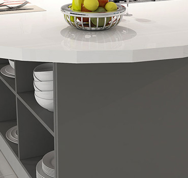 Anpassad moderna grå köksskåp designad